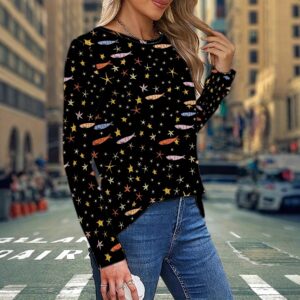 Spring Autumn Women's Patterned Printed Long Sleeve