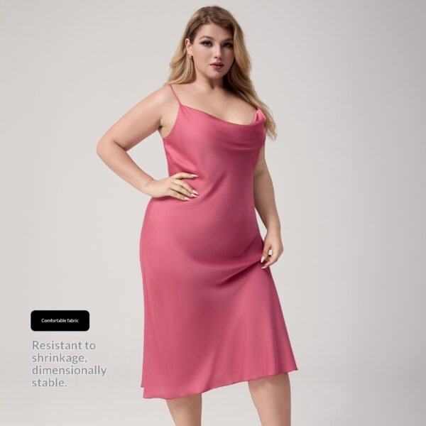 Slip-dress With A Plunging Neckline And Loose Fit For Lounging And Sleeping